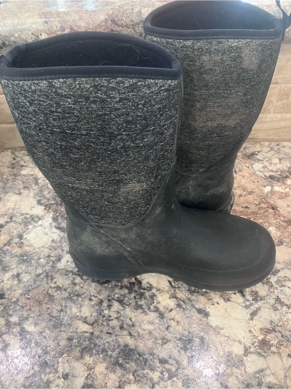 Kids Black Waterproof Rain & Snow Boots — Easy Pull-On
